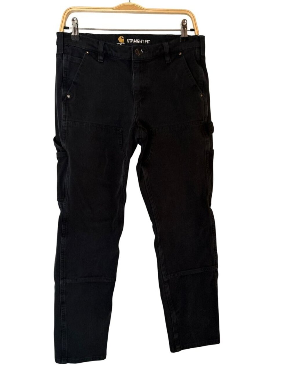 Carhartt Rugged Flex Double Front Straight Fit Black Work Pants Size 8 Inseam 28